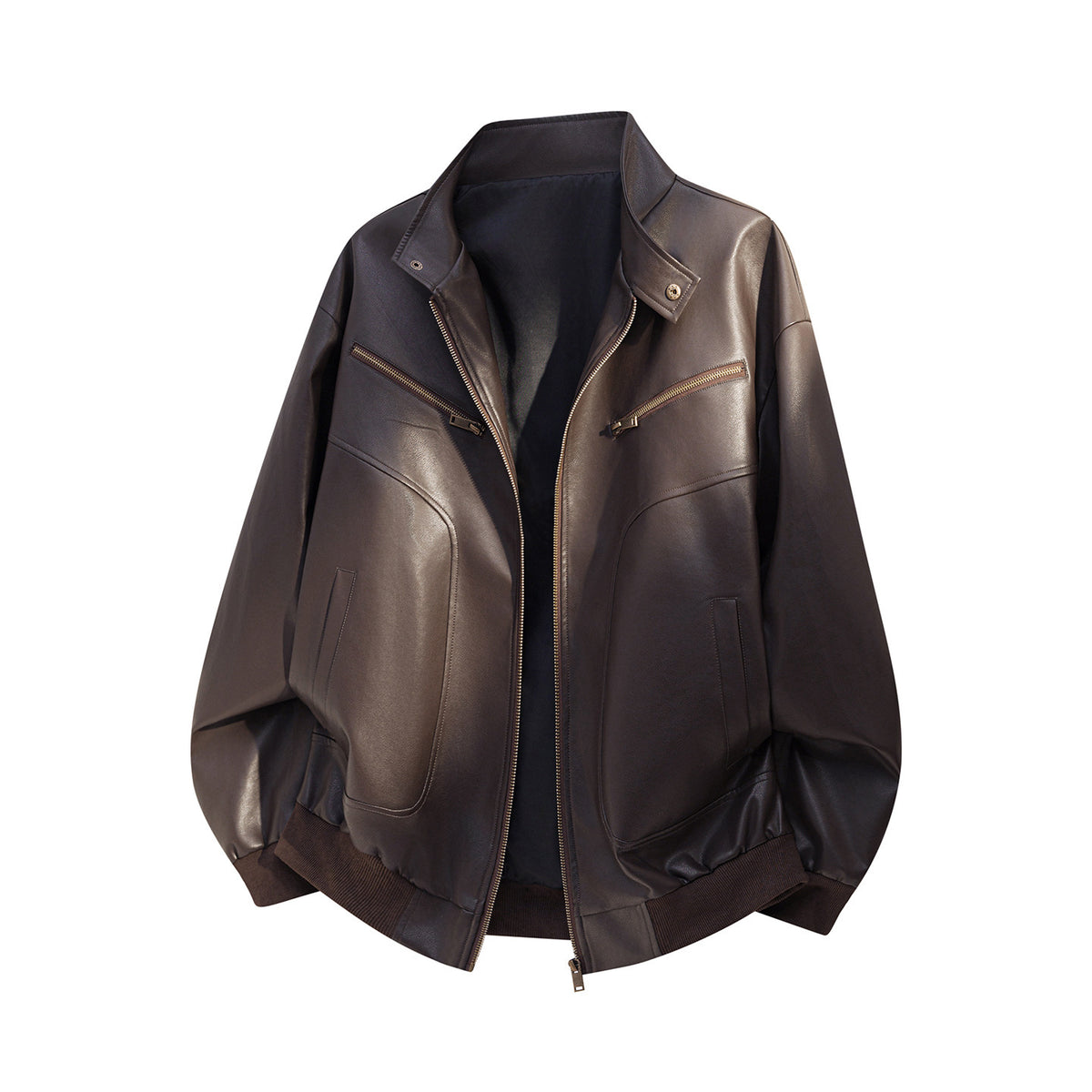 Bowser Men’s Oversized Faux Leather Jacket