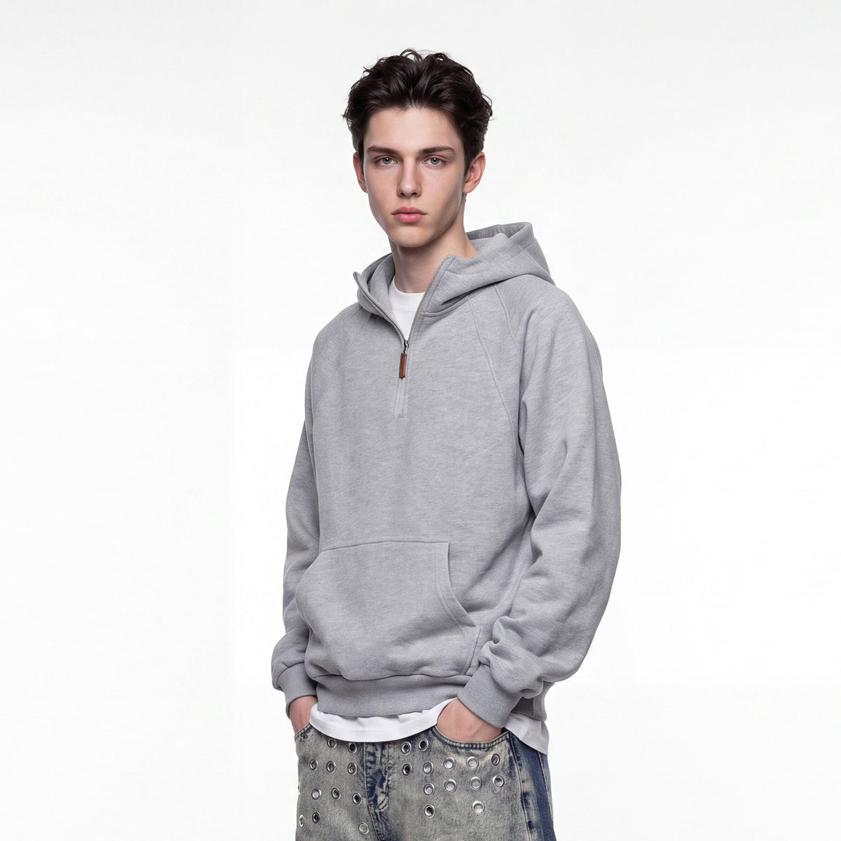 Bowser Men’s Oversized Half-Zip Hoodie