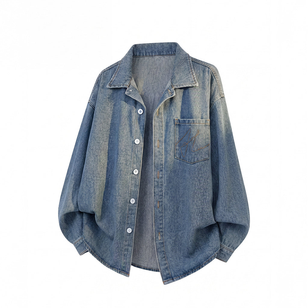 Bowser Men’s Oversized Denim Shirt Jacket