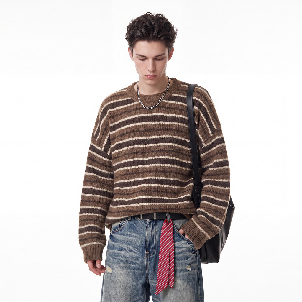 Bowser Men’s Oversized Striped Knit Sweater