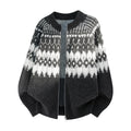 Bowser Men’s Oversized Fair Isle Zip Cardigan