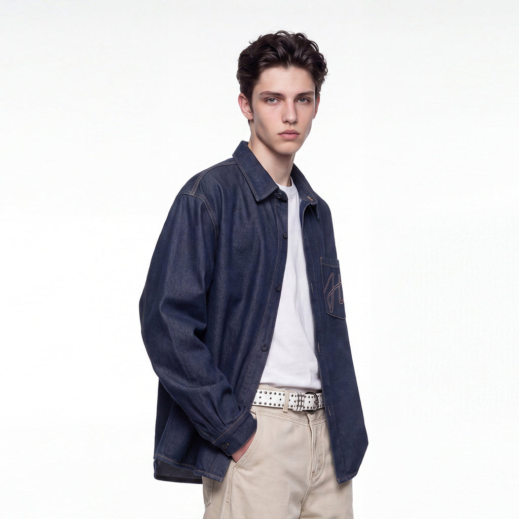 Bowser Men’s Oversized Denim Shirt Jacket