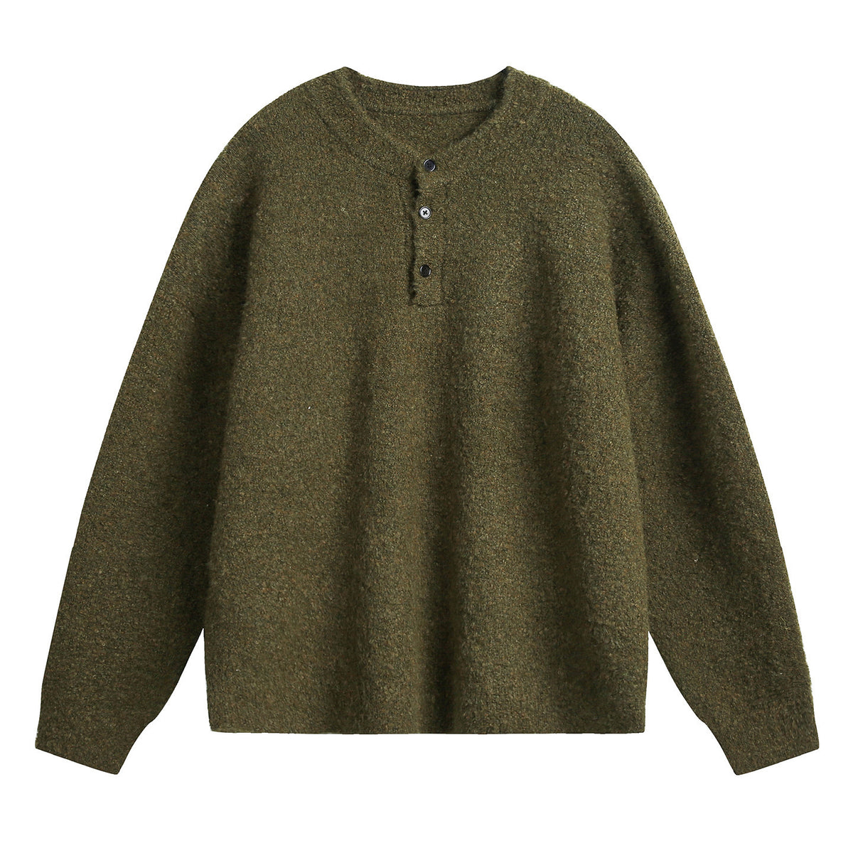 Bowser Men’s Oversized Knit Henley Sweater