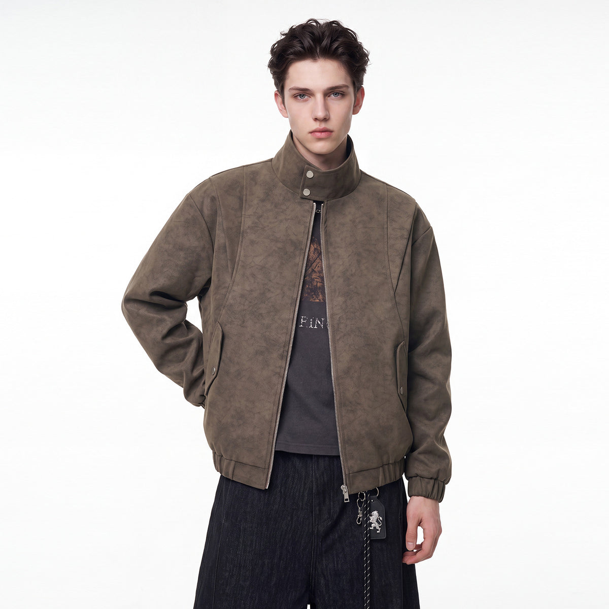 Bowser Men’s Oversized Faux Suede Jacket