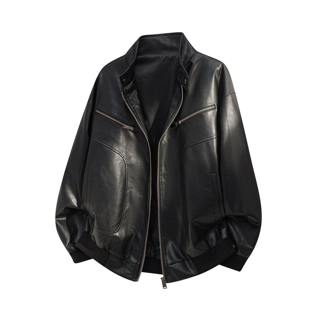 Bowser Men’s Oversized Faux Leather Jacket