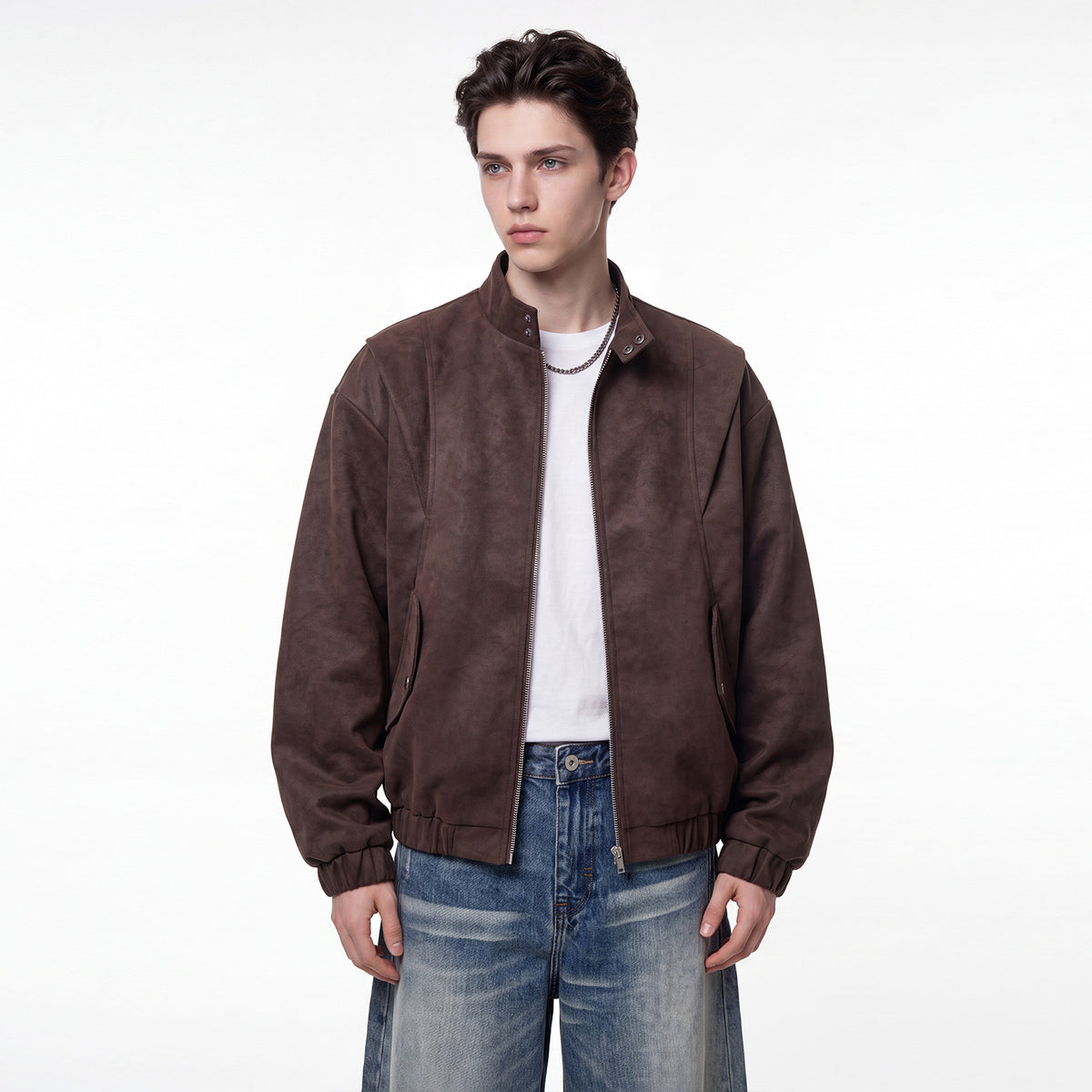 Bowser Men’s Oversized Faux Suede Jacket