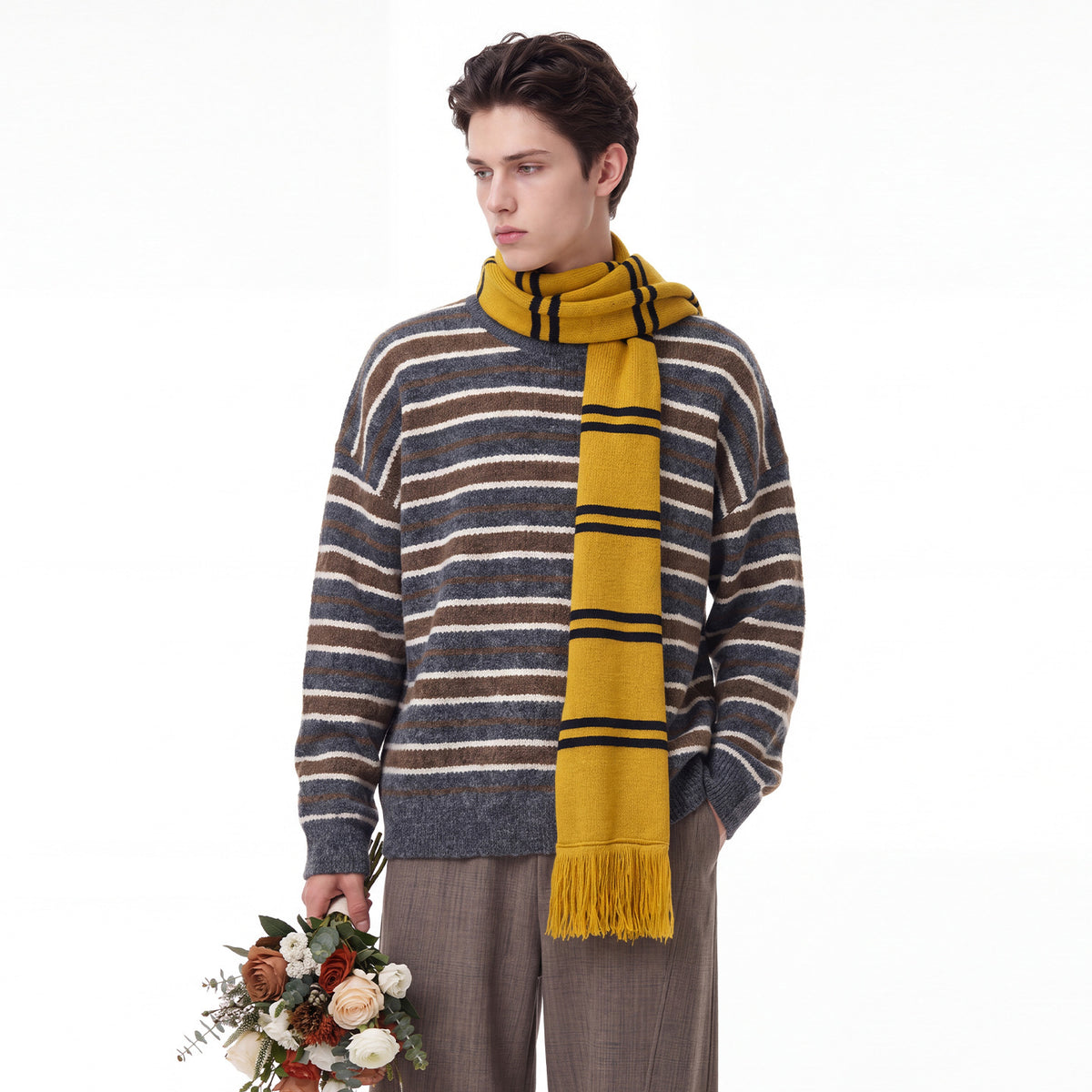Bowser Men’s Oversized Striped Knit Sweater