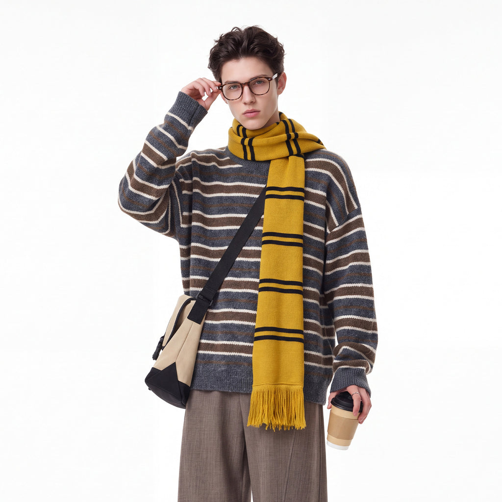 Bowser Men’s Oversized Striped Knit Sweater
