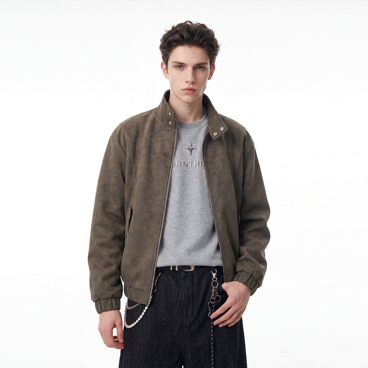 Bowser Men’s Oversized Faux Suede Jacket