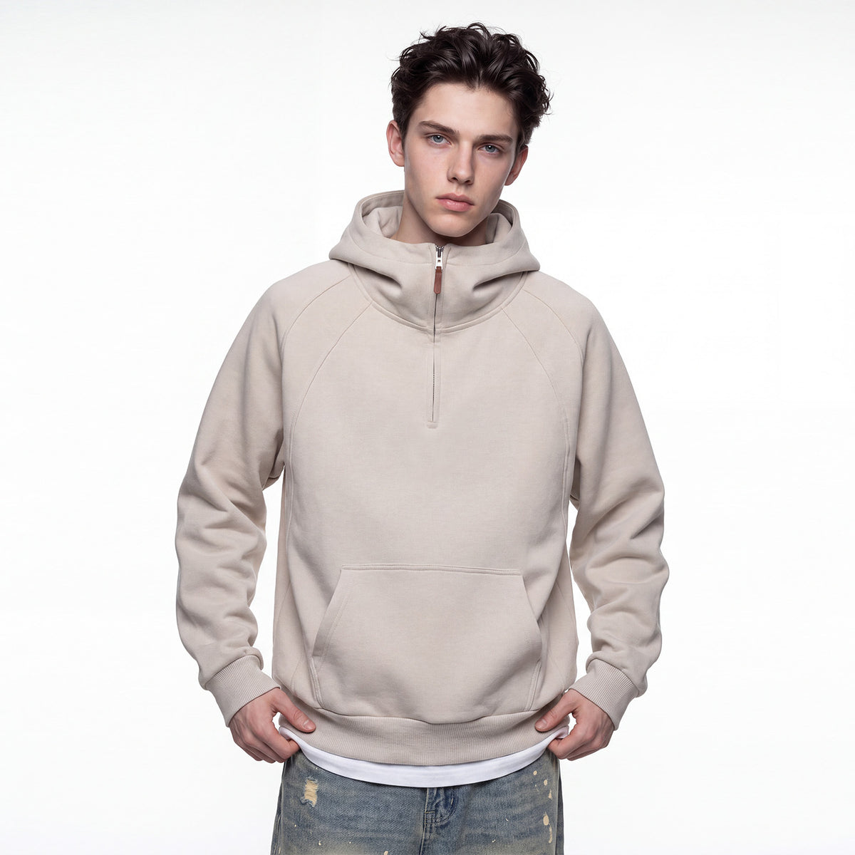 Bowser Men’s Oversized Half-Zip Hoodie