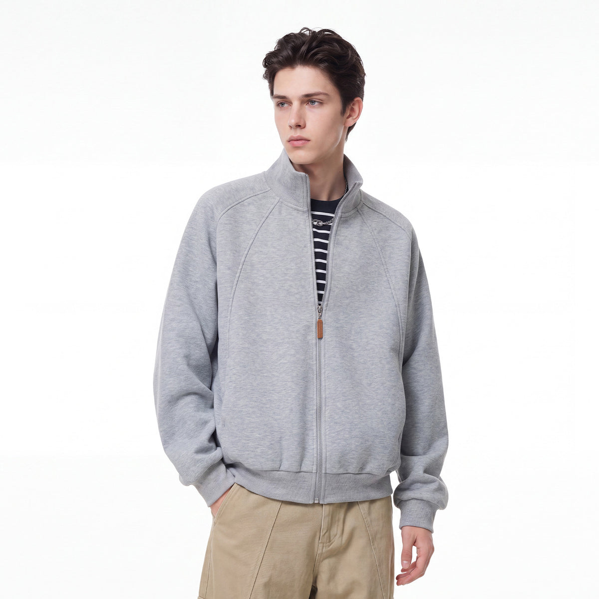 Bowser Men’s Oversized Full-Zip Track Jacket