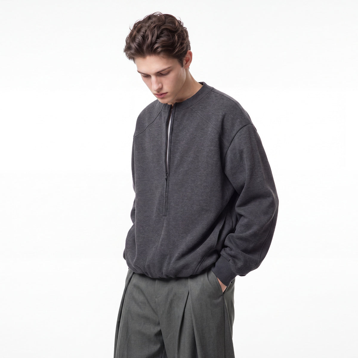 Bowser Men’s Oversized Half-Zip Sweatshirt