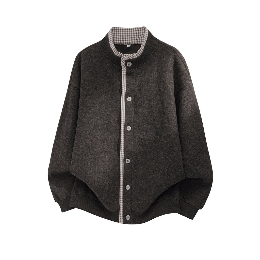 Bowser Men’s Oversized Button Bomber Jacket