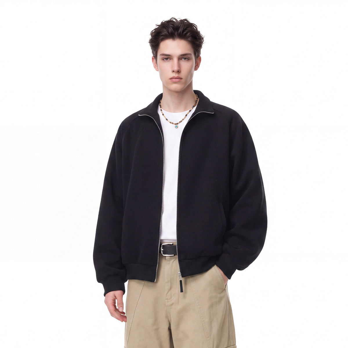Bowser Men’s Oversized Full-Zip Track Jacket